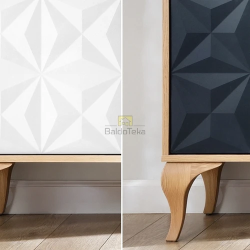 Stilinga komoda su Push to Open sistema ir 3 durelėmis