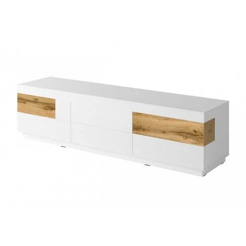 Didelė 6SZ komoda SE40 SILKE balta / balta blizgi - wotan ąžuolas