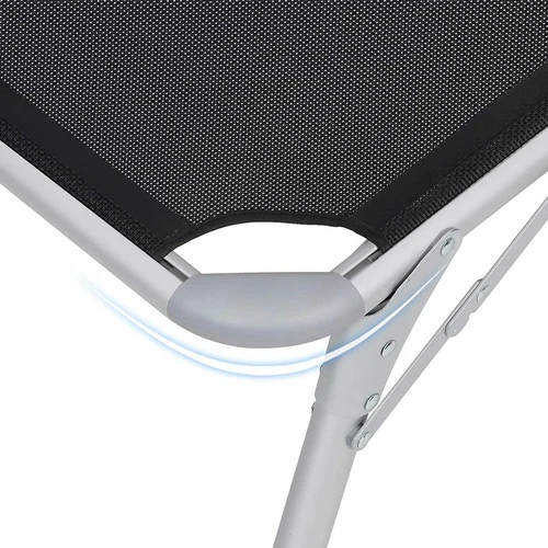 Juodas aliuminio gultas su sintetiniu audiniu