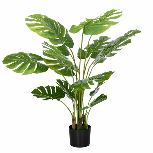Dirbtinis augalas Homcom 17,5x17,5x120cm., žalios/juodos spalvos
