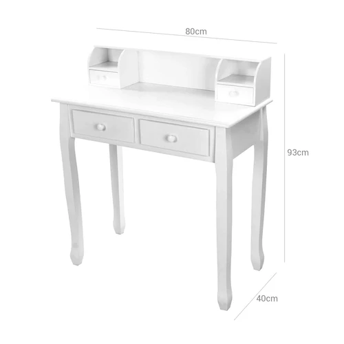 Kokybiškas baltas tualetinis staliukas su šiuolaikiška apdaila