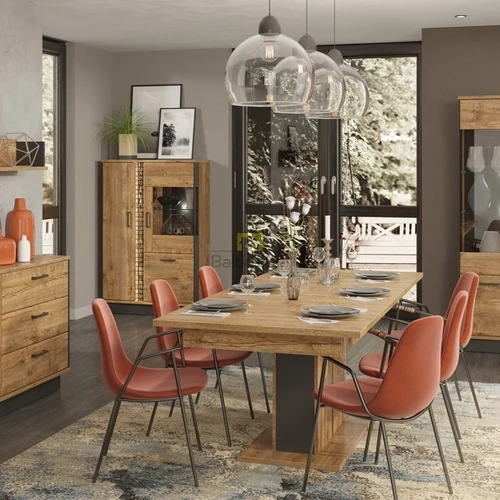 Stilinga spinta su MDF fasadais ir LED apšvietimu