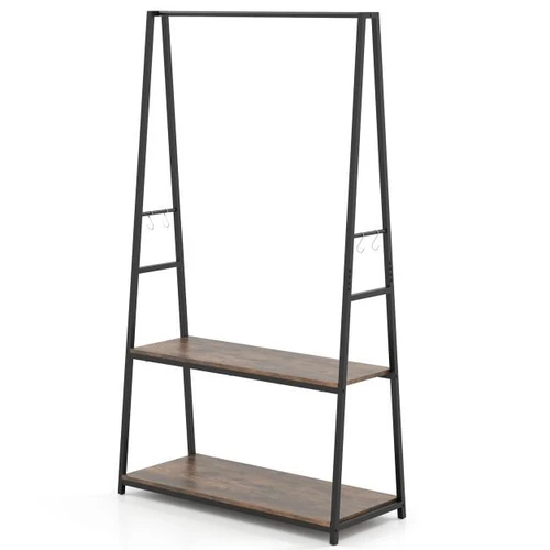 Drabužių kabykla 94x40x171cm., juodos/rudos spalvos