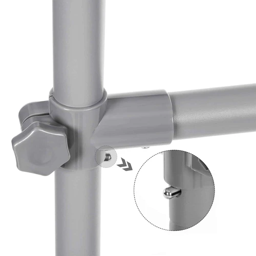 Erdvi drabužių kabyklė su metaline grotelių lenta