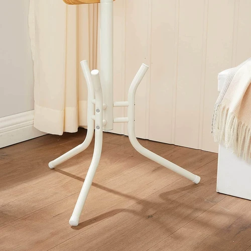 Balta drabužių kabykla su instrukcija