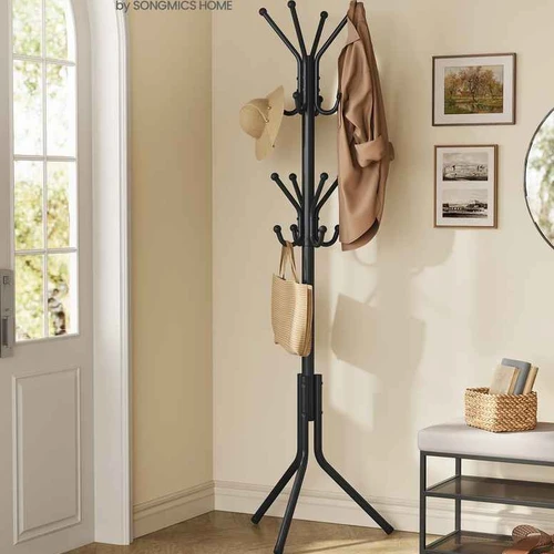 Drabužių kabykla SONGMICS, 16 kabliukų, Juoda, 43 × 175 × 48 cm - Rūbų kabyklos
