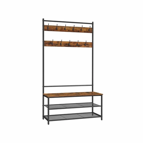 Drabužių kabykla su batų lentynomis ir suoliuku HSR410B01