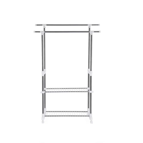 Tvirtas metalinis rėmas ir 2 tinklinės lentynos