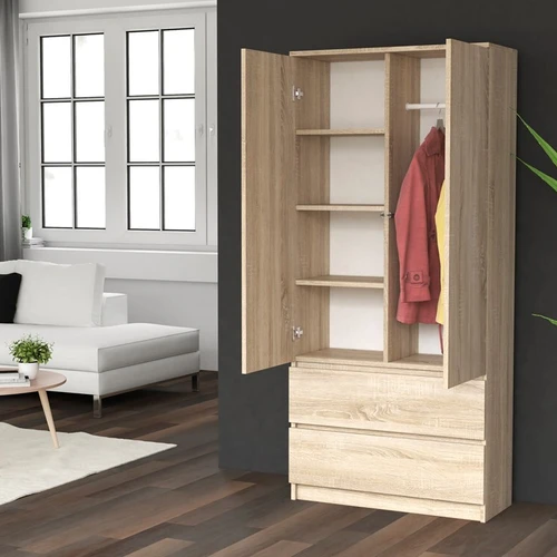 180 cm aukščio spinta ąžuolo spalvos