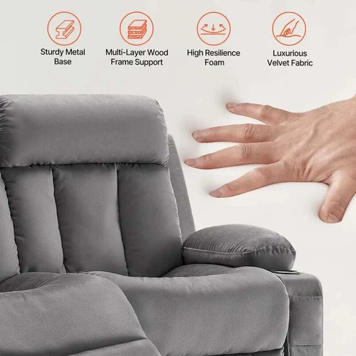Aksominė sofa su masažo funkcija