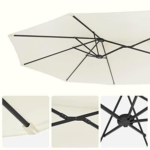 Smėlio spalvos skėtis – puikus pavėsis šeimai