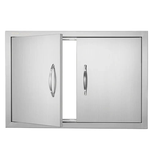 Dvigubos nerūdijančio plieno grilio durelės 711x482 mm lauko virtuvei