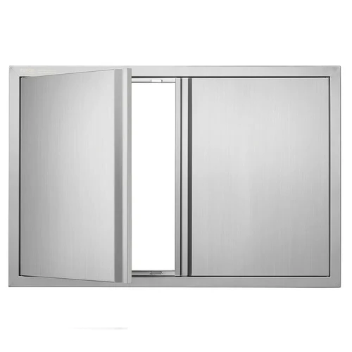 Dvigubos nerūdijančio plieno grilio durelės 914x610 mm