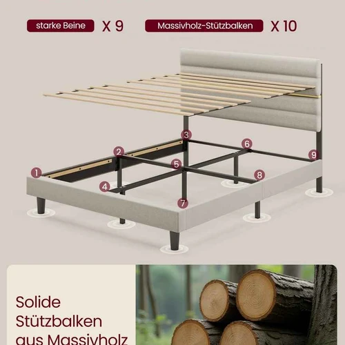 Dvigulės lovos rėmas VASAGLE RMB503G01, 160 × 110/116,5 × 202 cm - Lovos