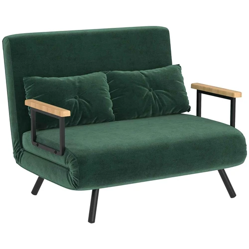 Dvivietė sofa-lova, 2 pagalvėlės, Žalia, 102 × 81 × 73 cm
