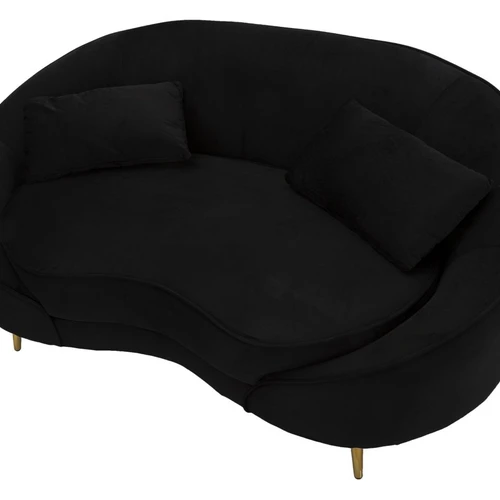 Dvivietė sofa Oslo, 2 vietų su 2 pagalvėlėmis, Juoda/auksinė, 148 × 68 × 84 cm - Sofos