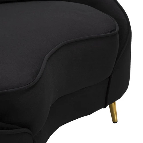Dvivietė sofa Oslo, 2 vietų su 2 pagalvėlėmis, Juoda/auksinė, 148 × 68 × 84 cm - Sofos