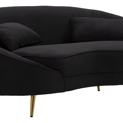 Dvivietė sofa Oslo, 2 vietų su 2 pagalvėlėmis, Juoda/auksinė, 148 × 68 × 84 cm