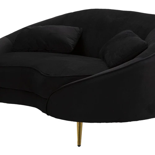 Dvivietė sofa Oslo, 2 vietų su 2 pagalvėlėmis, Juoda/auksinė, 148 × 68 × 84 cm - Sofos