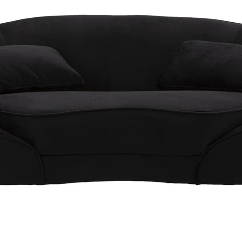 Dvivietė sofa Oslo, 2 vietų su 2 pagalvėlėmis, Juoda/auksinė, 148 × 68 × 84 cm - Sofos
