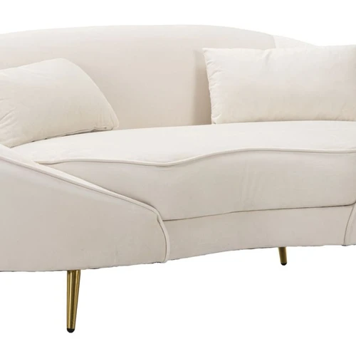 Dvivietė sofa Oslo, 2 vietų su 2 pagalvėlėmis, Smėlio/auksinė, 148 × 68 × 84 cm