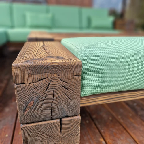 Dvivietis lauko minkštasuolis, deginta mediena ¦ TIMBER - Suolai, daiktadėžės