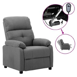 Elektrinė atlošiama kėdė, šviesiai pilkos spalvos, audinys