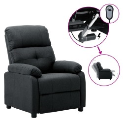 Elektrinė atlošiama kėdė, tamsiai pilkos spalvos, audinys