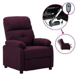 Elektrinė atlošiama kėdė, violetinės spalvos, audinys