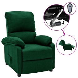 Elektrinis atlošiamas krėslas, tamsiai žalios spalvos, audinys