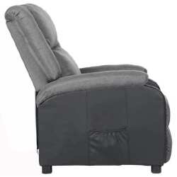 Elektrinis atlošiamas TV krėslas, pilkas, dirbtinė oda/audinys - Foteliai