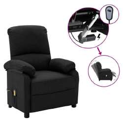 Elektrinis masažinis krėslas, juodos spalvos, audinys