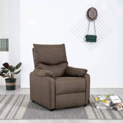Elektrinis masažinis TV krėslas, rudos spalvos, audinys