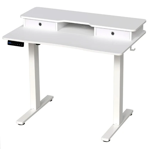 Elektrinis rašomasis stalas 100x60x132cm., baltos spalvos