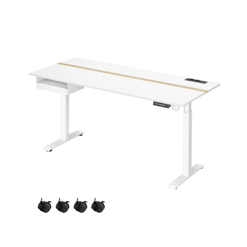Elektrinis reguliuojamo aukščio rašomasis stalas 70x160x120cm., baltos spalvos