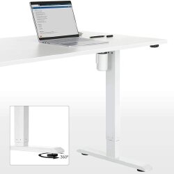 Elektrinis, reguliuojamo aukščio rašomasis stalas, baltas - Darbo stalai