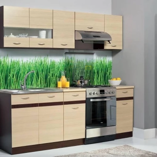 Plati virtuvės spinta 220 cm su MDF/LMDP medžiaga