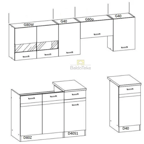 Individuali virtuvė su keičiama apatinių spintelių spalva