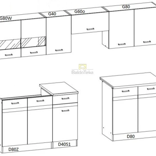 Praktiška virtuvės spinta su keičiama apatine spalva