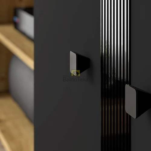 Spinta su matine juoda ir blizgia apdaila