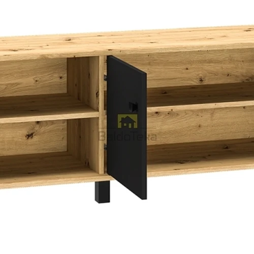 Moderni ąžuolo spinta su pilno ištraukimo bėgeliais