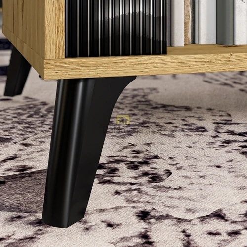 Artisan ąžuolo ir juodos spalvos derinys stalui