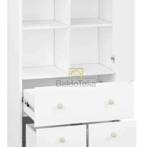 Universalus baltas stalas su rožinėmis arba melsvomis durelėmis