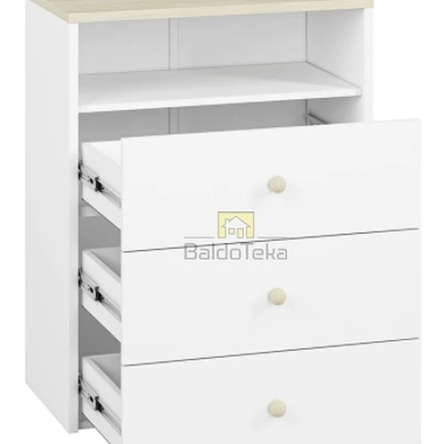 Erdvi spinta 74x95x40 cm, balta su Fjord atspalviu