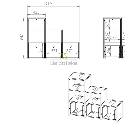 Modernūs balti baldai su keičiamomis durelėmis