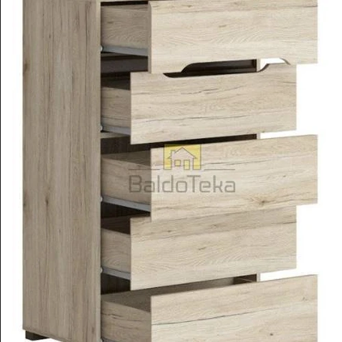 Moderni LMDP/MDF komoda šviesaus ąžuolo atspalviu