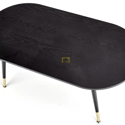 Elegantiška juodos ir aukso spalvos spinta su MDF ir plieno kombinacija