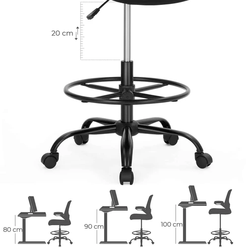 Ergonomiška juoda biuro kėdė su reguliuojama aukšte