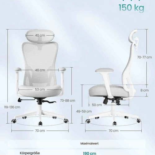 Ergonomiška biuro kėdė SONGMICS OBN066BH01 - Darbo kėdės