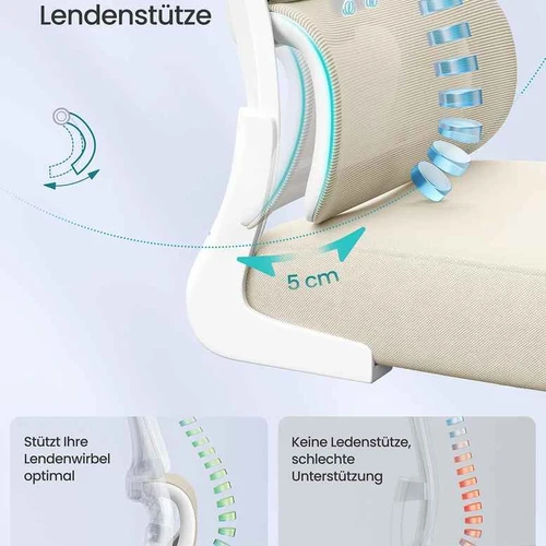 Ergonomiška biuro kėdė su tinkliniu audiniu ir sulankstomais porankiais, juoda - Darbo kėdės